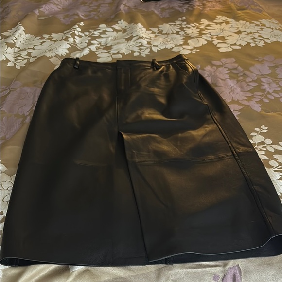 Vince Black Leather Skirt